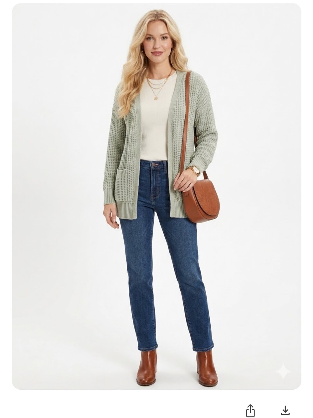 American Eagle Outfitters Soft Sage Waffle-Knit Open Cardigan Would fit a Large